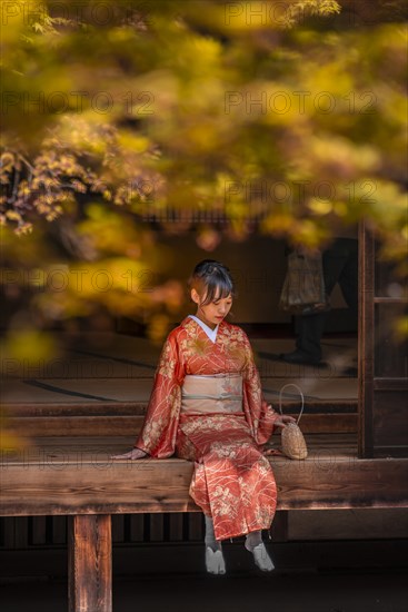 Japanese woman dressed with kimono