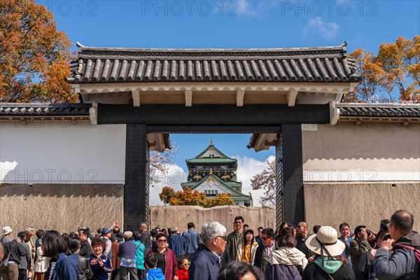 Tourists and visitors at Sakura-mon Gate