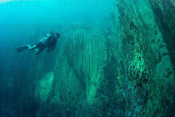 Scuba diver in Barracuda Lake