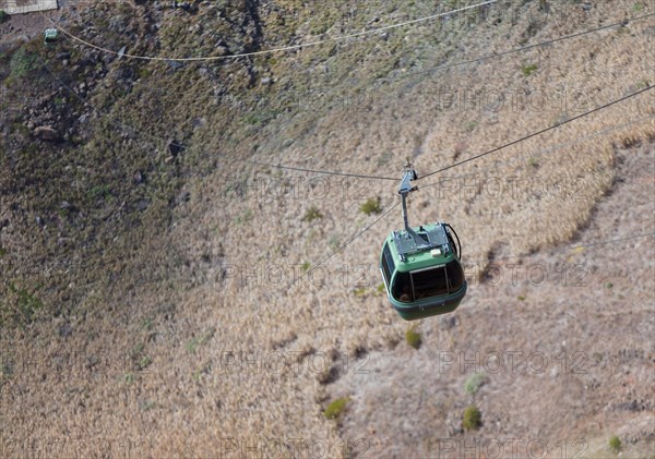 Cable car on the cliff coast of Santa Maria Madalena