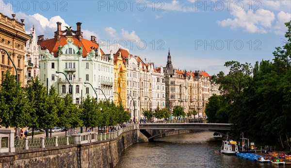 Old mansions along Masaryk Quay