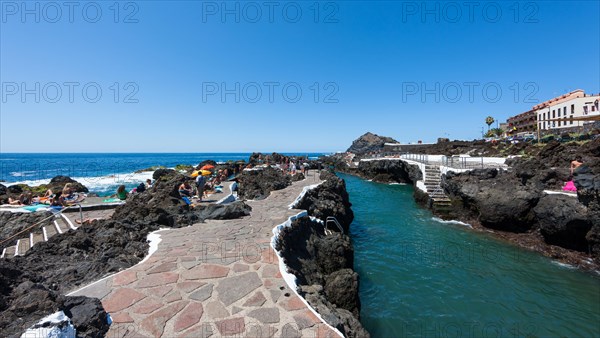 Seawater swimming pool in lava