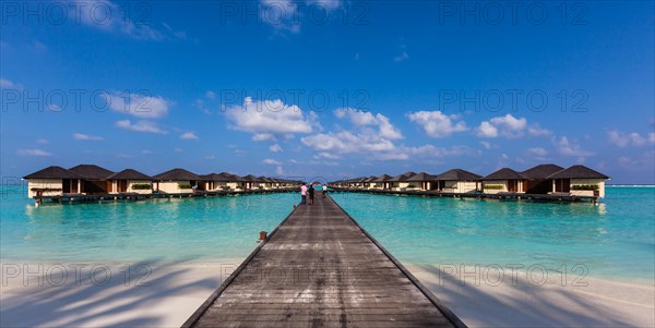 Water bungalows on Paradise Island or Lankanfinolhu