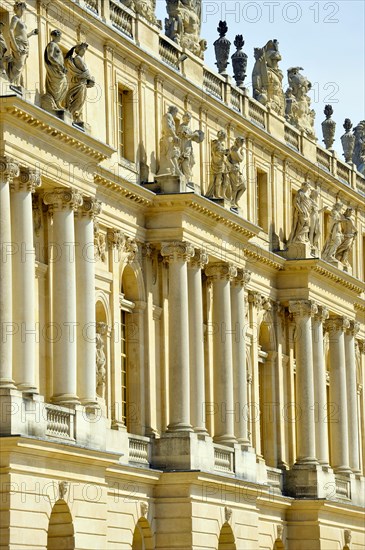 Statues and columns at the Palace of Versailles