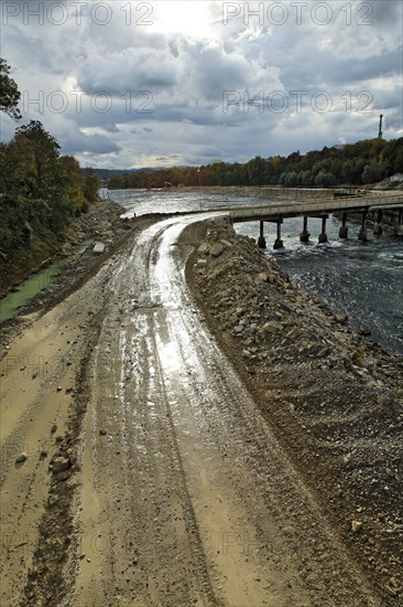 Construction site of the new hydropower plant in Rheinfelden
