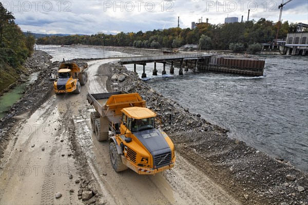 Construction site of the new hydropower plant in Rheinfelden
