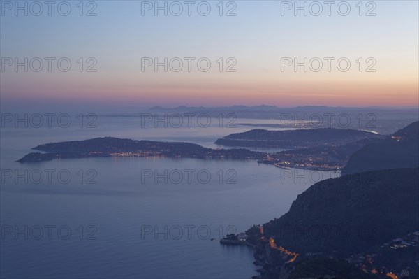 View from Tete de Chien over the Cote d'Azur near Villefranche-sur-Mer and Saint-Jean-Cap-Ferat