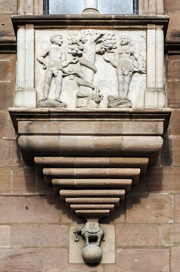 Bay window with a relief of the Fall of Man