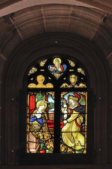 Tracery window with a holy scene