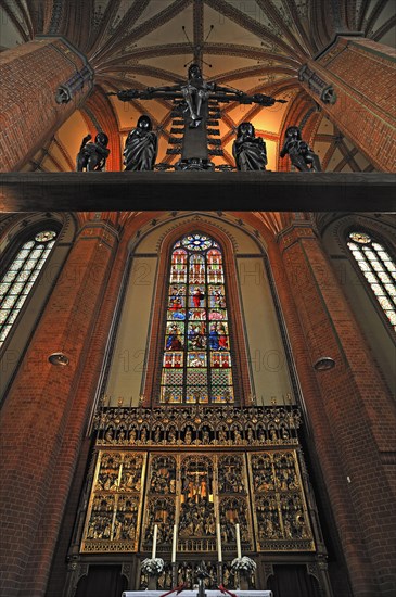 Guestrow altar and stained glass window