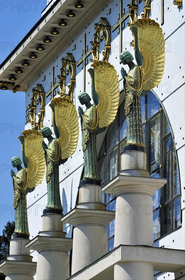 Four Archangels above the main portal of the Church of St. Leopold at Steinhof Psychiatric Hospital