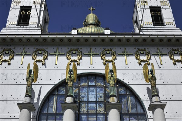 Four Archangels above the main portal of the Church of St. Leopold at Steinhof Psychiatric Hospital