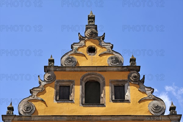 Baroque voluted gable