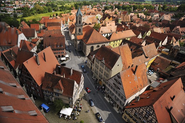 View from the tower of St. George's Church in the middle the Evangelical-Lutheran parish church of St. Paul