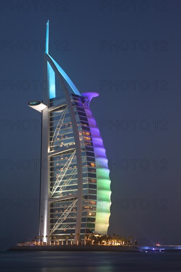 Burj al Arab Hotel at dusk