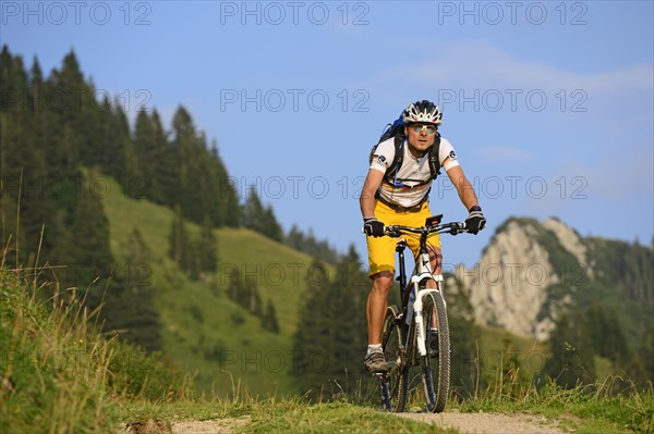 Mountain biker at Mount Hochgern