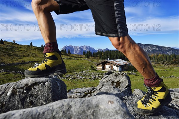 Hikers at the Eggenalm mountain pasture