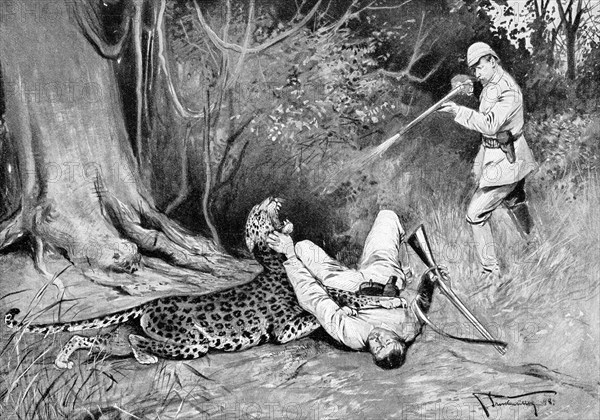 Leopard hunting in German South-West Africa
