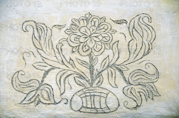 Sgraffito on a facade