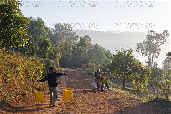 Children fetching water