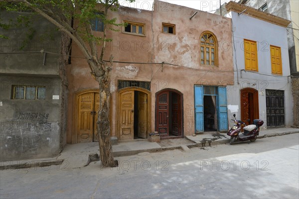 Newly built mudbrick houses for the Uyghur minority from a state construction program