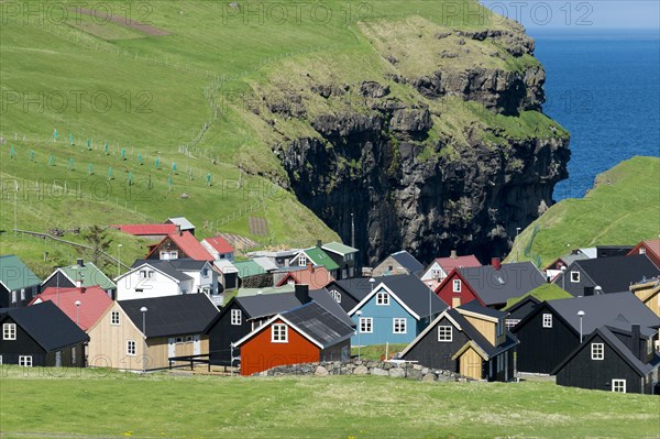 Village with typical colourful houses
