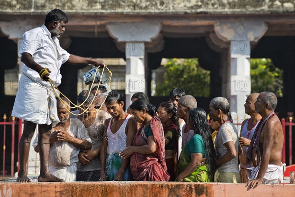 Pilgrims during ritual ablutions