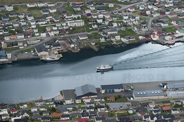 Departing ferry