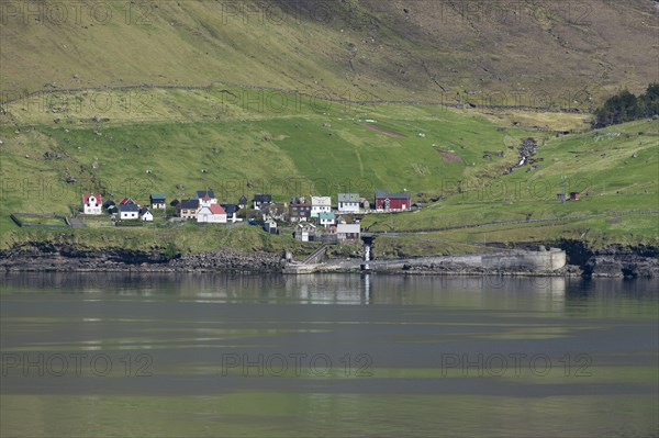 Kunoy village by the sea