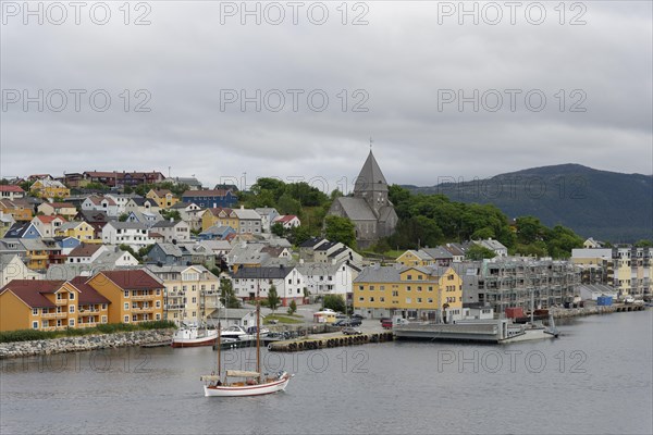 Cityscape of Kristiansund with Nordlandet kirke or North Country Church