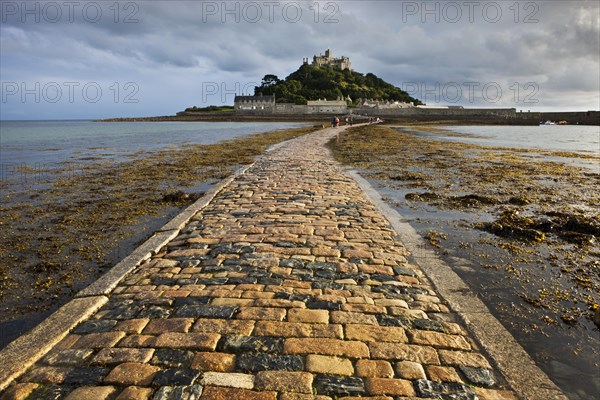 Road to the tidal island of St Michael's Mount