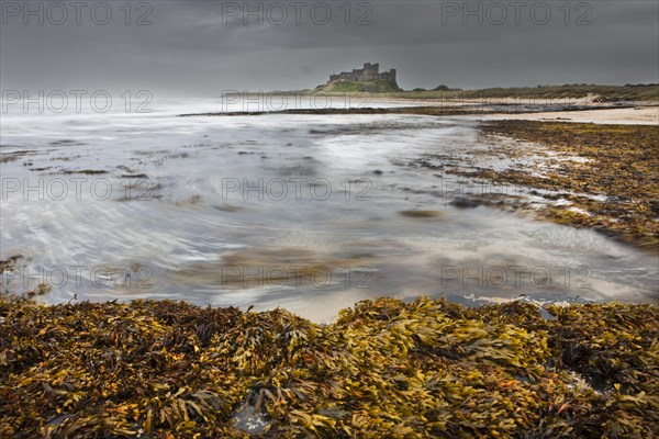 Bamburgh Castle during a storm