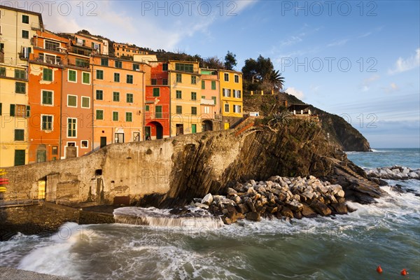 Colourful houses on the rocky coast