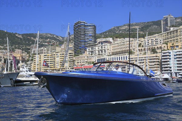 Blue motorboat