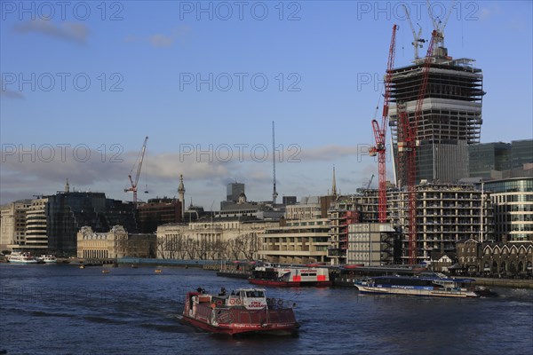 River Thames with tourist boats