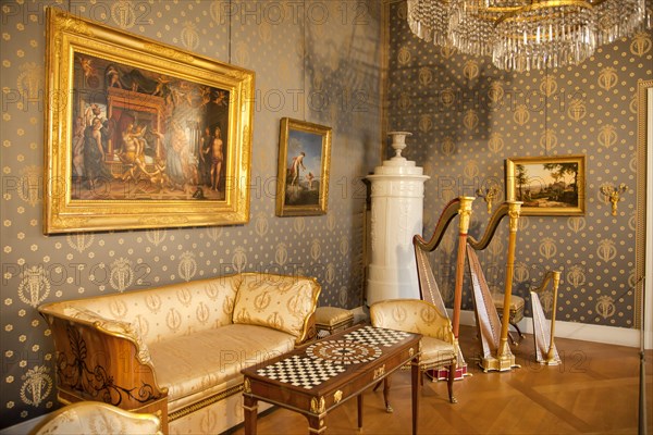 Music room with period instruments at the Munich Residence