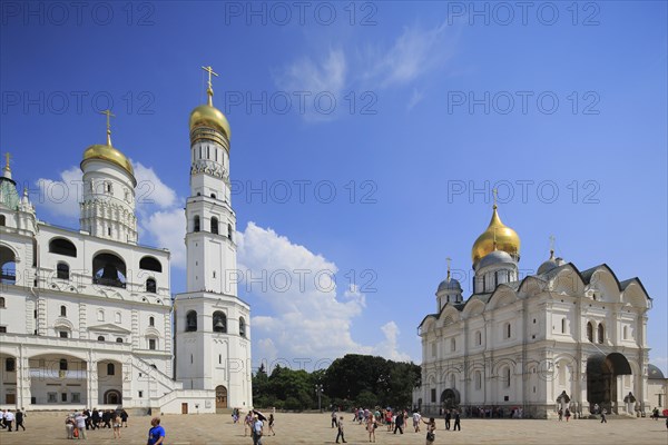 Ivan the Great Bell Tower and the Archangel Cathedral in the Kremlin