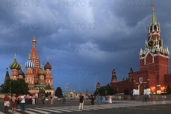 Krasnaya Ploshchad or Red Square with the Kremlin and St. Basil's Cathedral