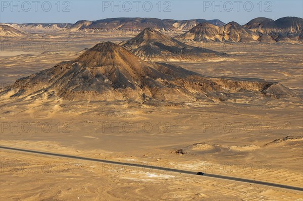 Cairo - Bahariya road crossing Black Desert