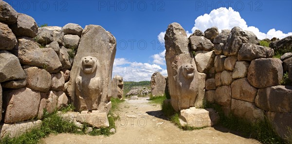 Hittite relief on the Lion's Gate to the Hittite capital Hattusa