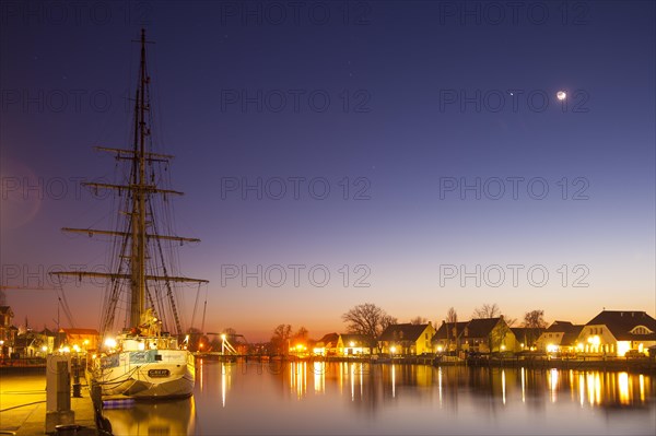 Fishing port at dusk