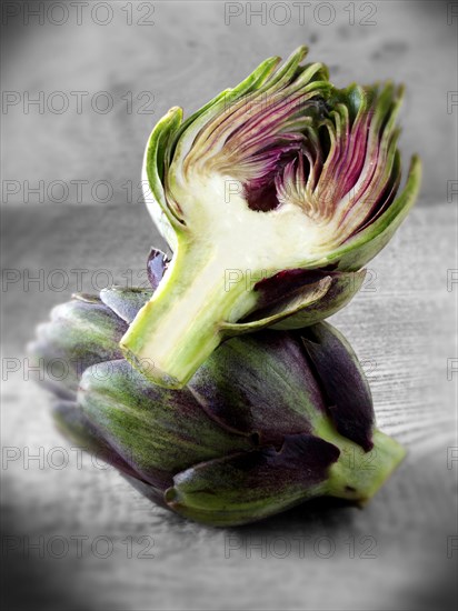 Fresh Globe artichokes (Cynara cardunculus)