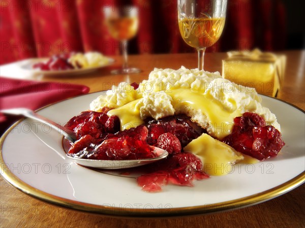 Traditional Sherry trifle dessert