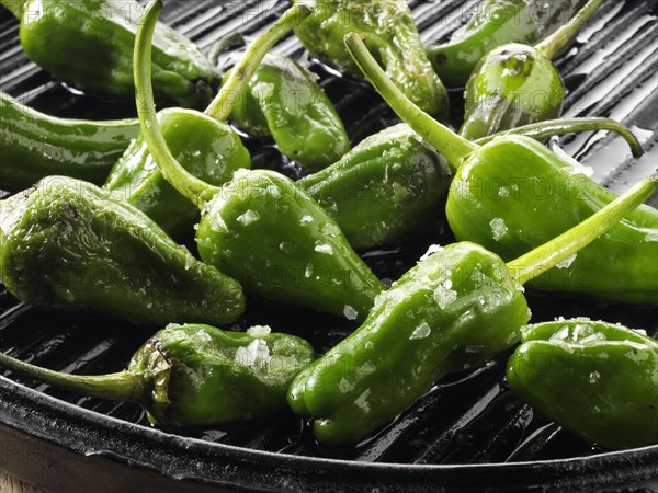 Griddled whole padron peppers