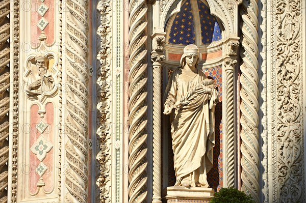 Statue of Saint Reparata on the facade of the Duomo of Florence