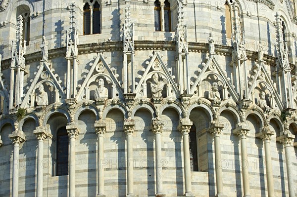 Medieval sculptures of the exterior of the Bapistry of Pisa