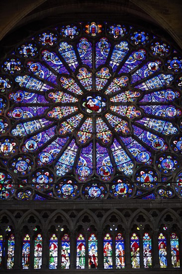 Gothic Rayonnant stained glass rose window