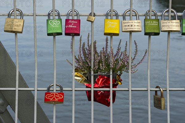 Lovers' padlocks on the Eiserner Steg