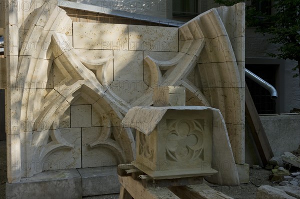 Stone carvings in the cathedral workshop