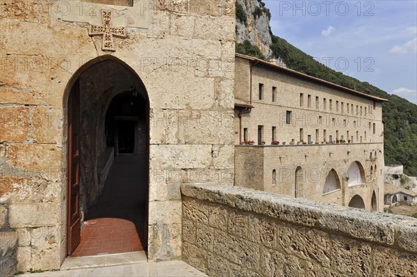 Entrance door to the Monastery of St. Benedict or Sacro Speco